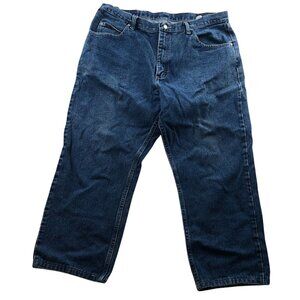 Wrangler Men Jeans Size 38x30 Classic Blue Denim Straight Leg Casual Medium Wash